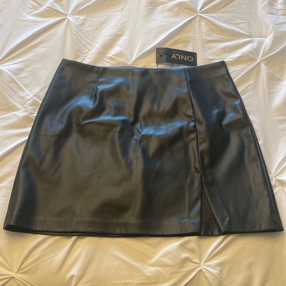 Black Pleather Mini Skirt